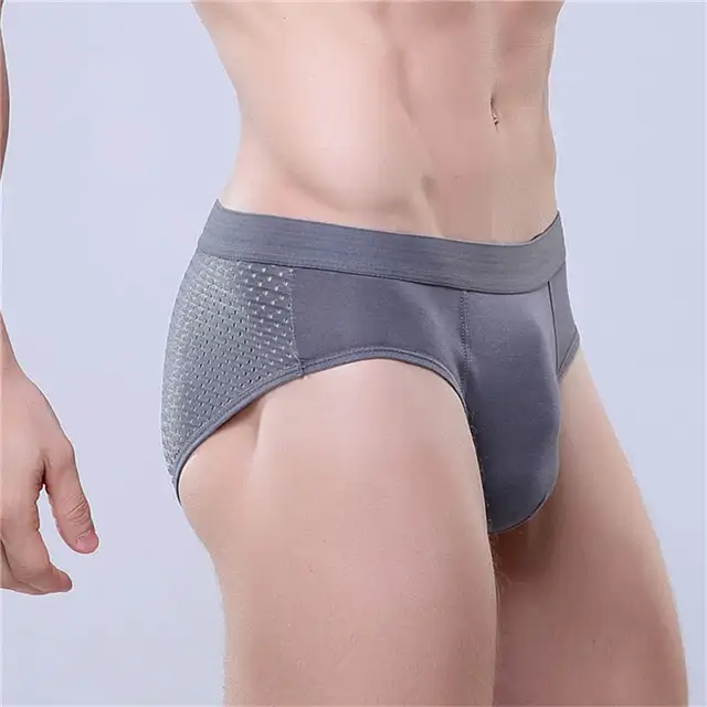 Buy Briefs Men Underwear Mesh Solid Big Size Modal