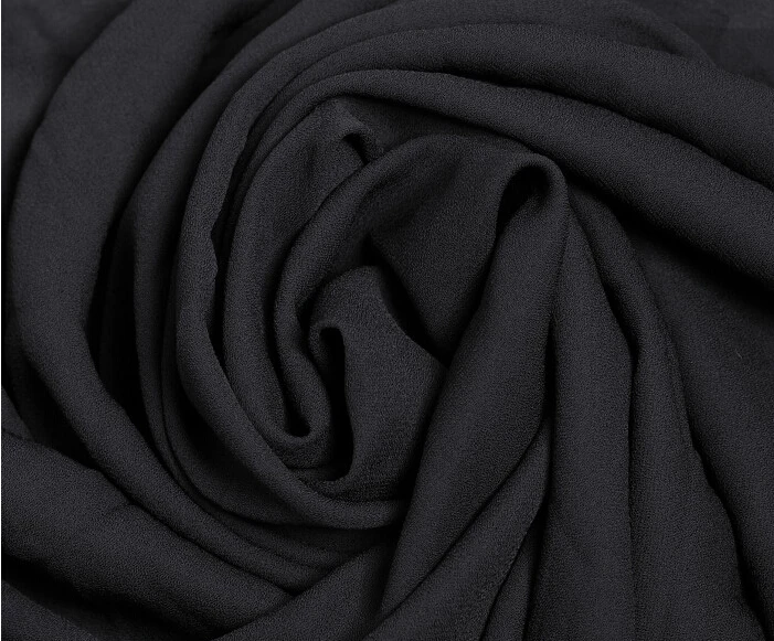 

2 meters 148cm 58.26" width black chiffon fabric pearl yarn fabric summer dress materials MM145