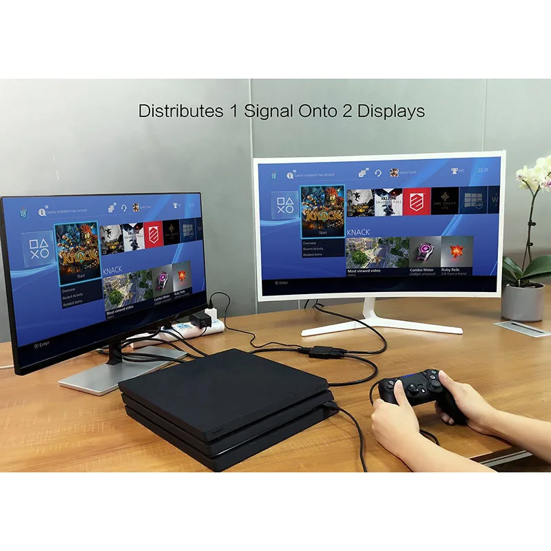 

New HDMI 1080p 4K 1x2 HDCP 3D Splitter Power Signal Amplifier Splitter for HDTV DVD PS3 Xbox DOM668