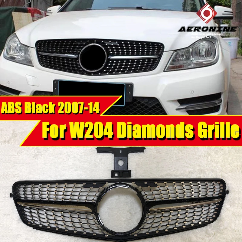 Grills C class C180 C200 C250 C350 C400 ABS черный без знака 07 14|Гоночные решетки| |