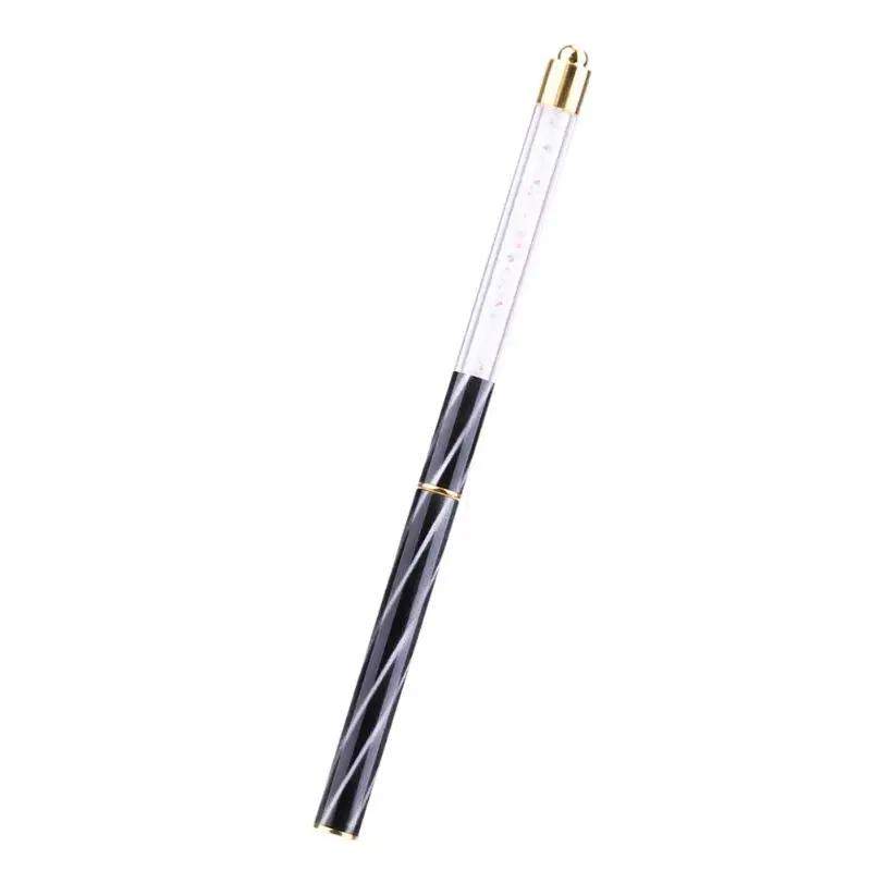 Nailartcrystalgelbrushespenrhinestonehandlemanicurepolishpaintingdrawinglinerbrushdusttipsdesignbrushtools - Color: White
