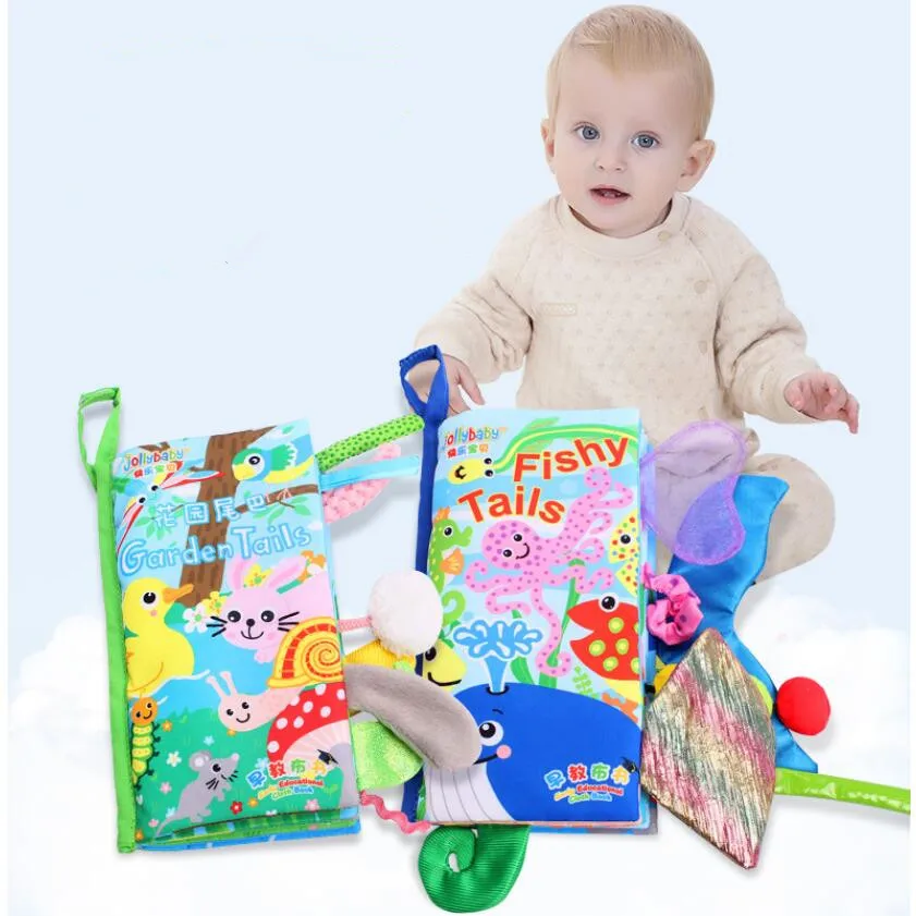 

Baby Toy Soft Cloth Books Intelligence Development Infant Stroller Rattle Toy Baby Learning & Education toys / animal tail book