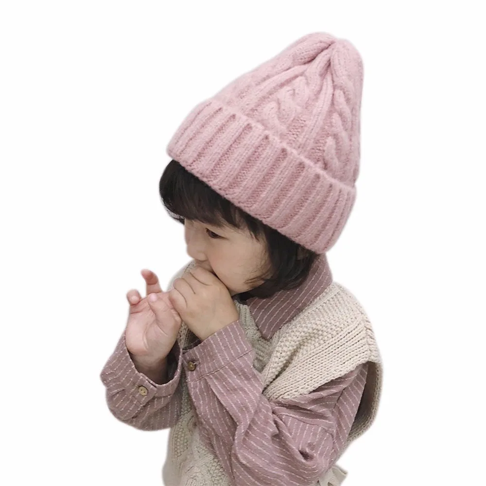 Чепчик для новорожденного осень, зима, милая детская зимняя детские вязаные шерстяные шапки Хемминг Hat и Прямая
