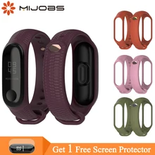 Mi jobs mi Band 3 ремешок силиконовый ремешок для Xiaomi mi Band 4 3 аксессуары браслет mi band 3 умные браслеты mi band 4 ремешок