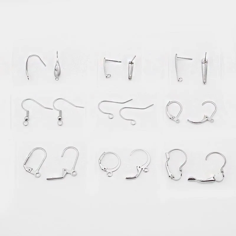 

20pcs Silver Tone Stainless Steel DIY Earring Making Findings Earrings Hooks Clasps For DIY Jewelry Accessories Hooks