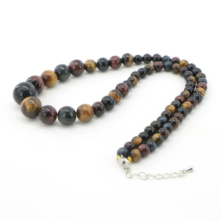 6 Natural Red and yellow blue tiger stone necklace Jasper (2)