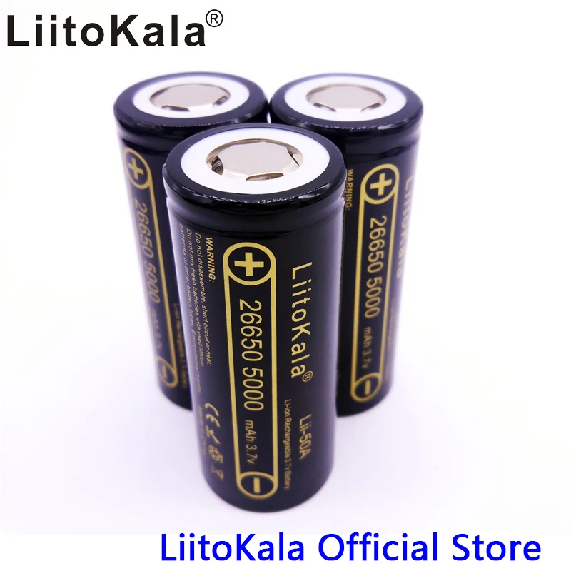 HK LiitoKala Lii-50A 26650 5000mAh батарея 3,7 V литий-ионная аккумуляторная батарея для высокого разряда светодиодный светильник фонарь светильник