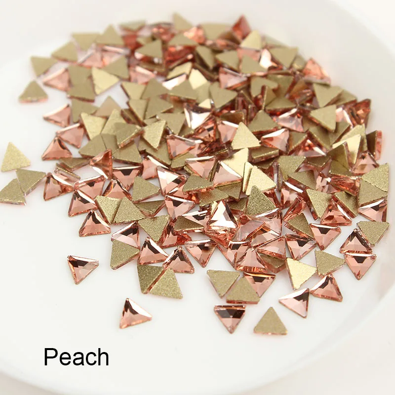 Peach 30 шт./лот стекло дизайн ногтей Стразы мини треугольники 11 Стиль Красочные камни для дизайна ногтей подвеска с прозрачными стразами 3d-украшения для ногтей - Цвет: Peach