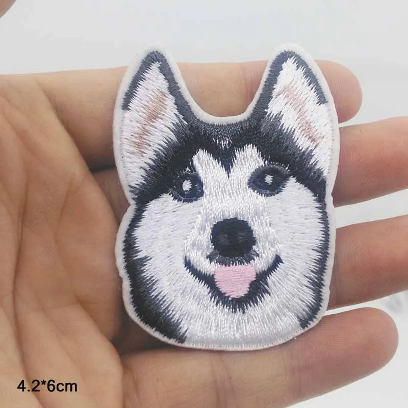 Husky Dog Iron on Dog Embroidered Embroidery Clothes Patch For Clothing