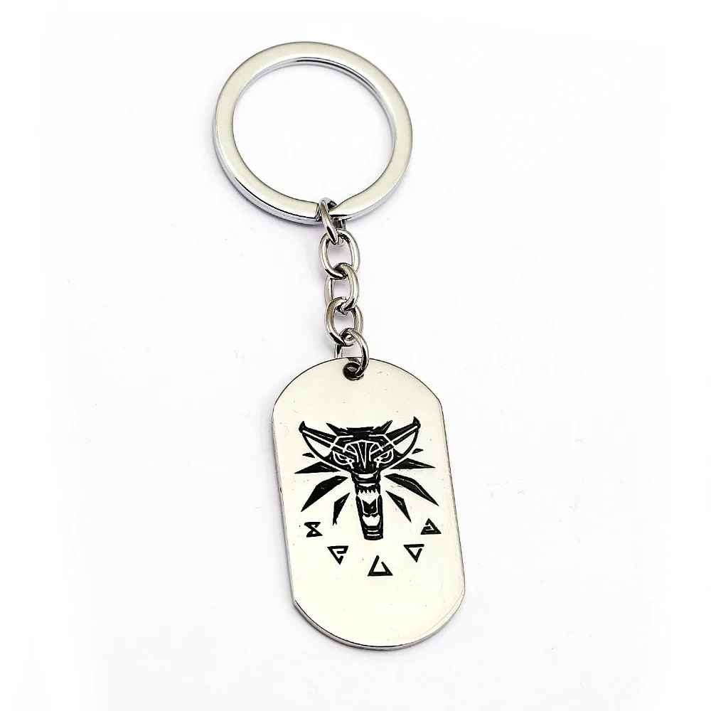 

Game The Witcher 3 Keychain Wild Hunt Key Ring Holder Silver Men Car Women Bag Key Chain Pendant Chaveiro Fashion Jewelry