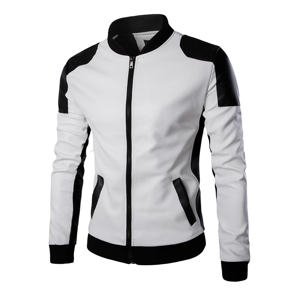 Herobiker мотоциклетная куртка Мужская винтажная ветрозащитная Ретро Повседневная pu кожаная куртка панк Байкерская мотоциклетная Мото куртка мото крест - Цвет: White Y668