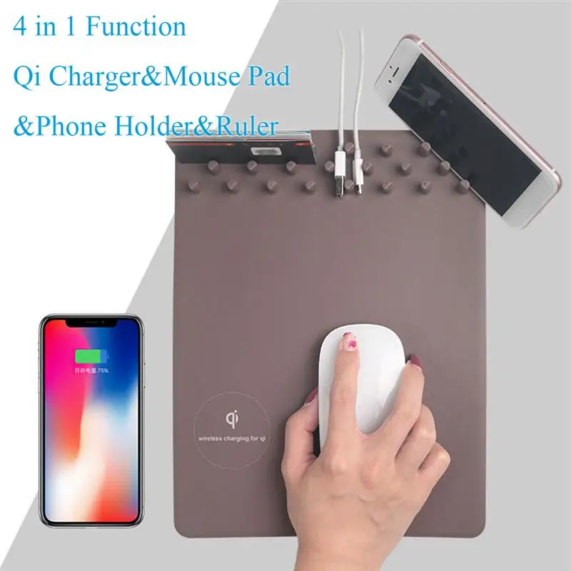 JRGK Wirless Charing pad для Iphone samsung QI Беспроводное зарядное устройство держатель телефона мягкий коврик для мыши