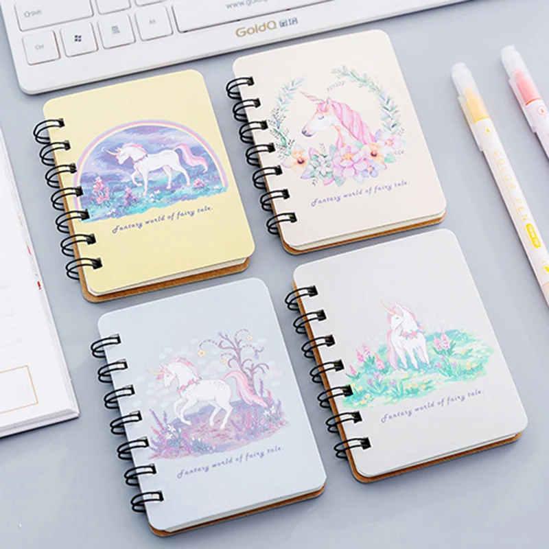 

Cute Kawaii Cartoon Animal Unicorn Travelers Spiral Mini Notebook Diary Book Portable Notepad Stationery Offce School Supplies