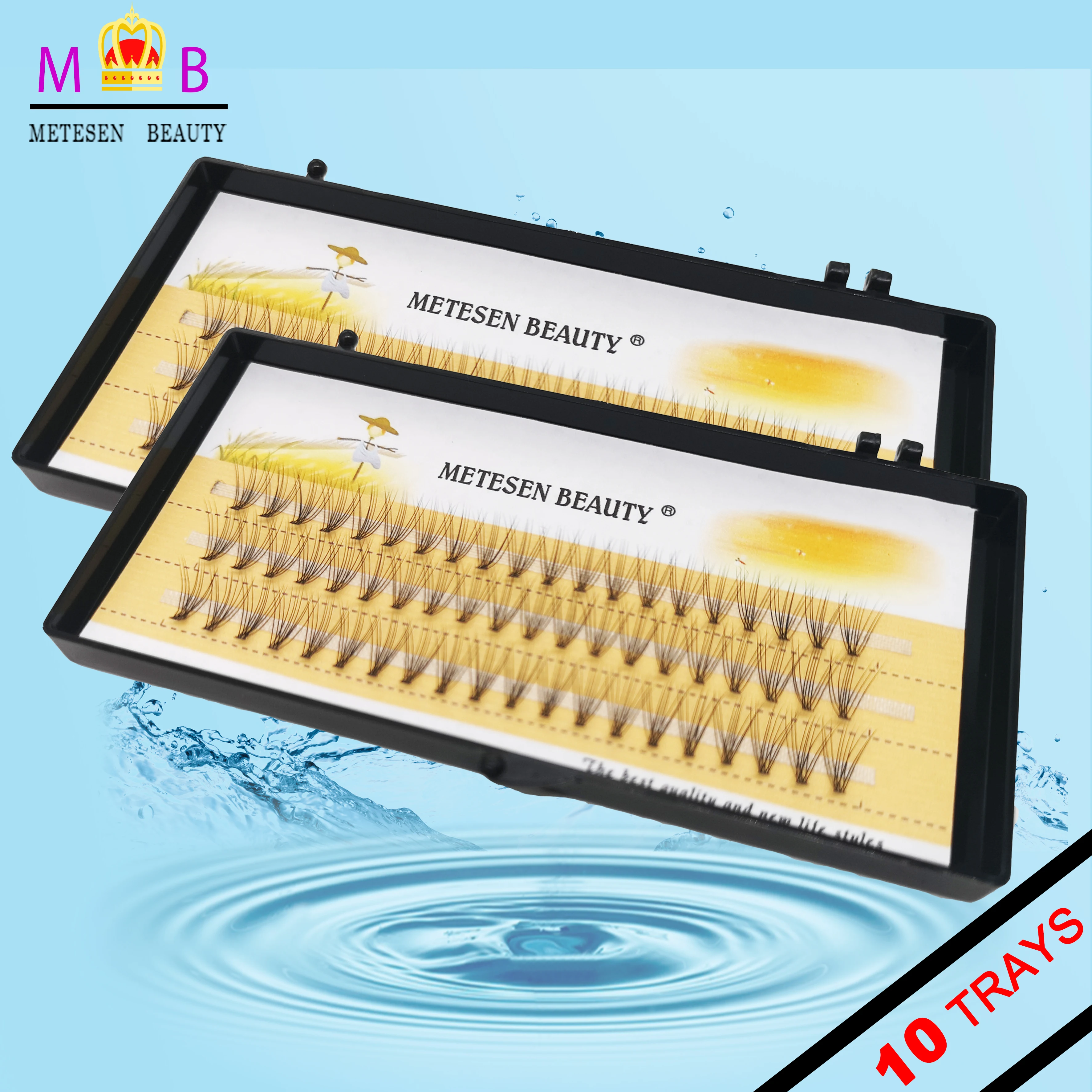 

METESEN BEAUTY long cluster lashes faux mink individual eyelashes extension soft fales eyelash volume lashes
