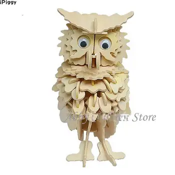 

iPiggy Owl Model 3D Puzzles Wooden Puzzles DIY Toy Woodcraft Handmade Toy Learning Educationa Toys For Children Kids Adult