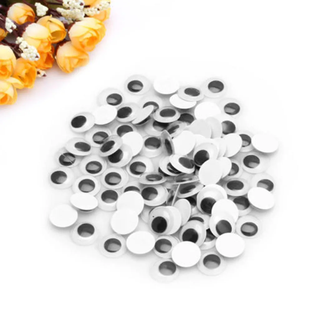 

100PCS Mix Black White Color Eyelashes Wiggly Wobbly Googly Doll Eyes Scrapbooking Crafts