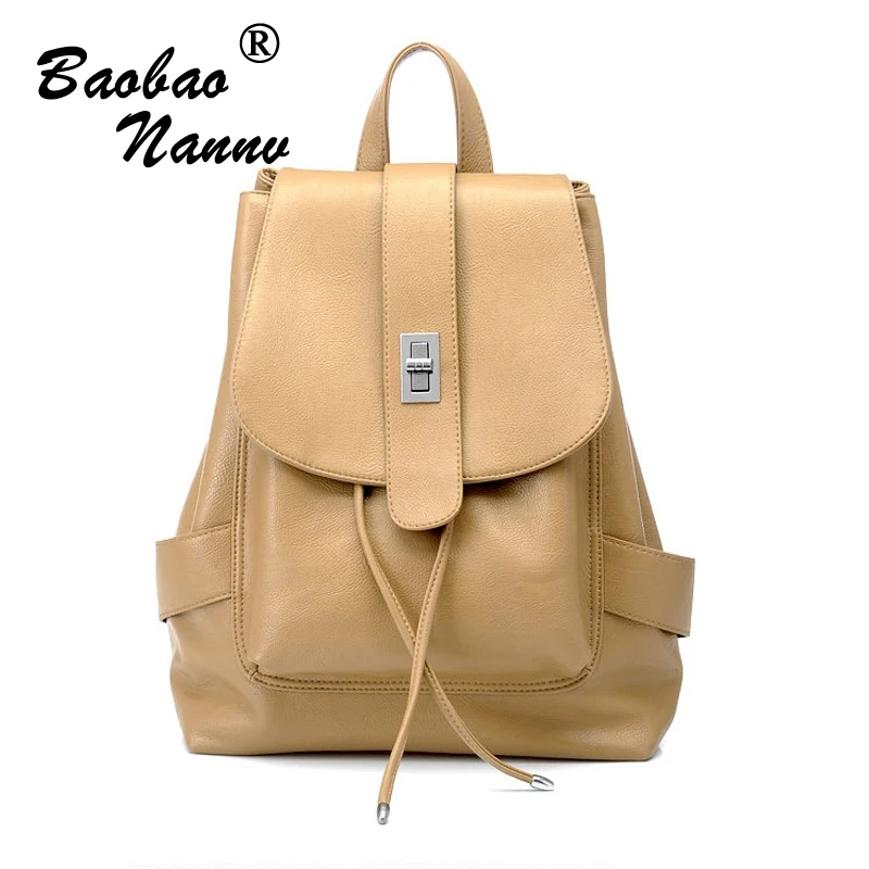 2017 New Brand Janpan and Korean Style Women s Backpacks PU Leather Backpacks With Belt Decoration