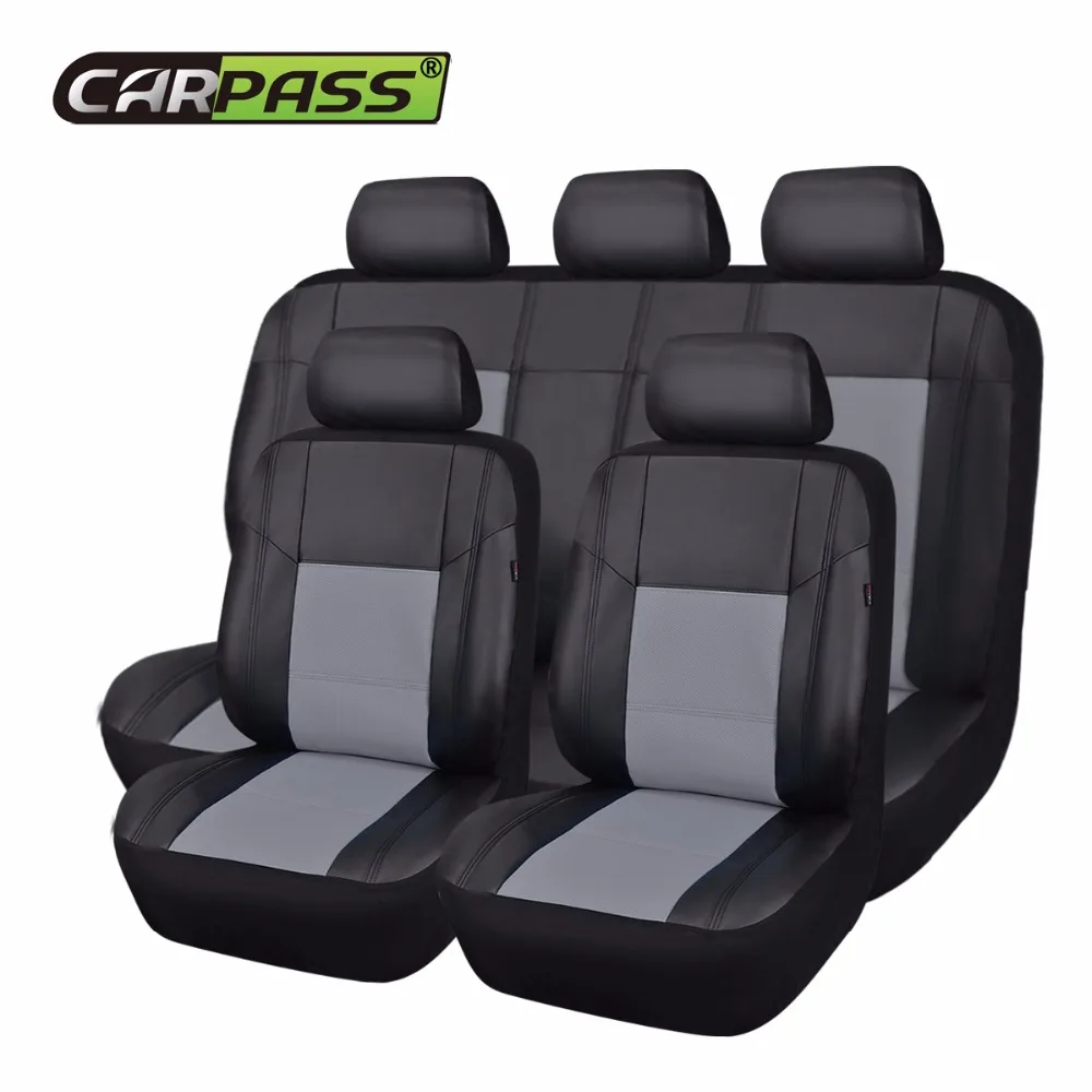 Чехол Carpass для сиденья автомобиля черный серый 6 цветов искусственная кожа