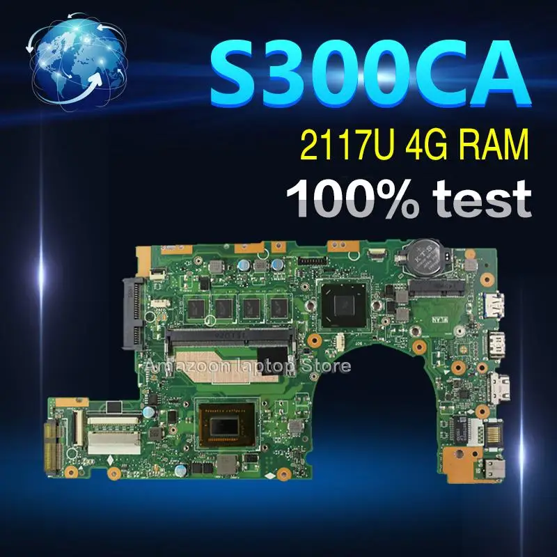 Amazoon new motherboard S300CA For ASUS S300CA S300C VivoBook Laptop motherboard S300CA mainboard 2117U REV2.1 4G RAM Amazoon new motherboard S300CA For ASUS S300CA S300C VivoBook Laptop motherboard S300CA mainboard 2117U REV2.1 4G RAM