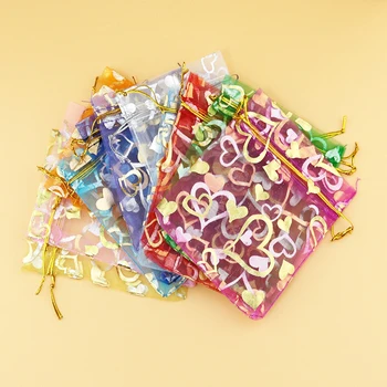 

Fashion 10PCS/Lot Mixed Color Candy Bags Beads Small Storage Bag Wedding Jewerly Birthday Christmas Gifts