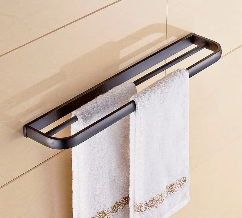 Double Towel Bar Наборы аксессуаров для ванной комнаты, бронзовая стойка для полотенец, держатель для туалетной щетки, вешалка для полотенец, вешалка для полотенец, мыльница ZD1134 - Цвет: Double Towel Bar