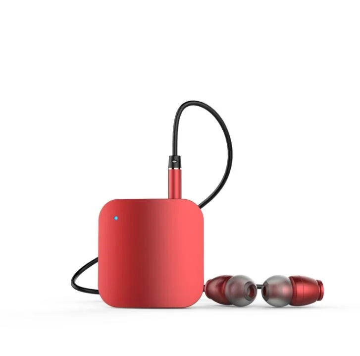Беспроводные Bluetooth наушники с громкой связью микрофон звонки напоминают гарнитуру виброизнос пульт на прищепке наушники - Цвет: Красный