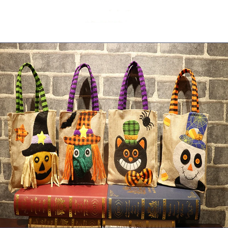 Halloween Decoration Linen Carrier Bag Halloween Party Gift Children Pumpkin Witch Black Cat White Ghost Candy Bag Decor Halloween Decoration Linen Carrier Bag Halloween Party Gift Children Pumpkin Witch Black Cat White Ghost Candy Bag Decor