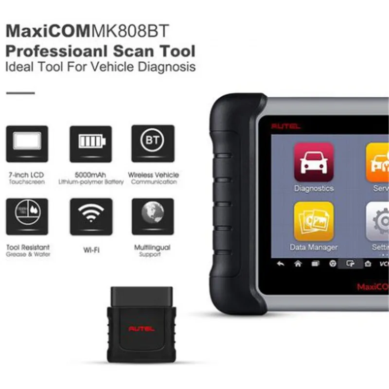 Autel MaxiCOM MK808BT OBD2 Диагностический сканирующий инструмент ABS SRS EPB DPF BMS SAS TPMS IMMO MK808 считыватель кодов