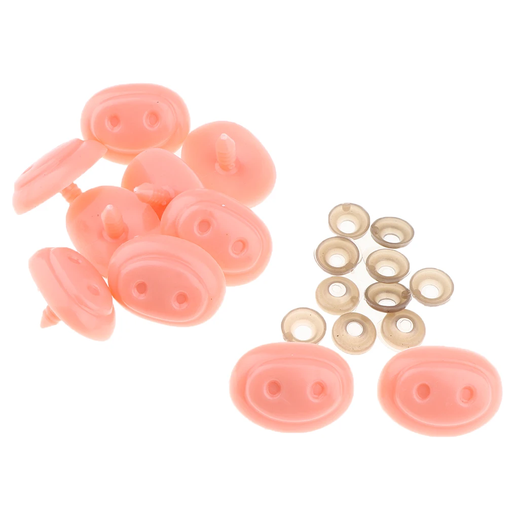 10 Pcs Pink Pig Noses Plastic Safety Parts for Soft Toys & Stuffed Animals Accessories DIY Doll Making piggy Nose
