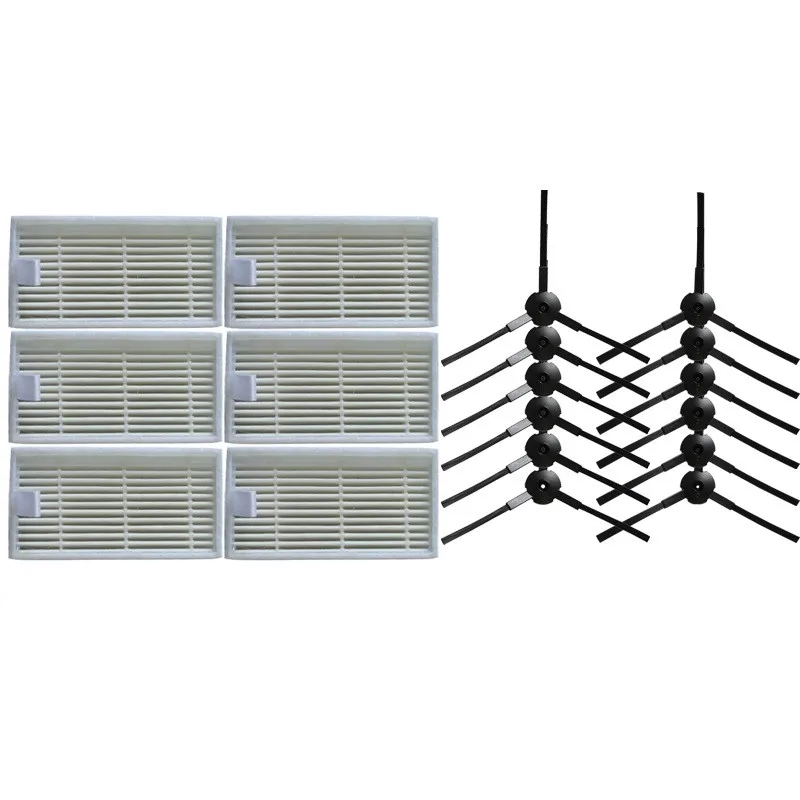 12x боковая щетка+ 6x HEPA фильтр Замена для chuwi ilife V1 робототехника пылесос ilife v1 v55 v50