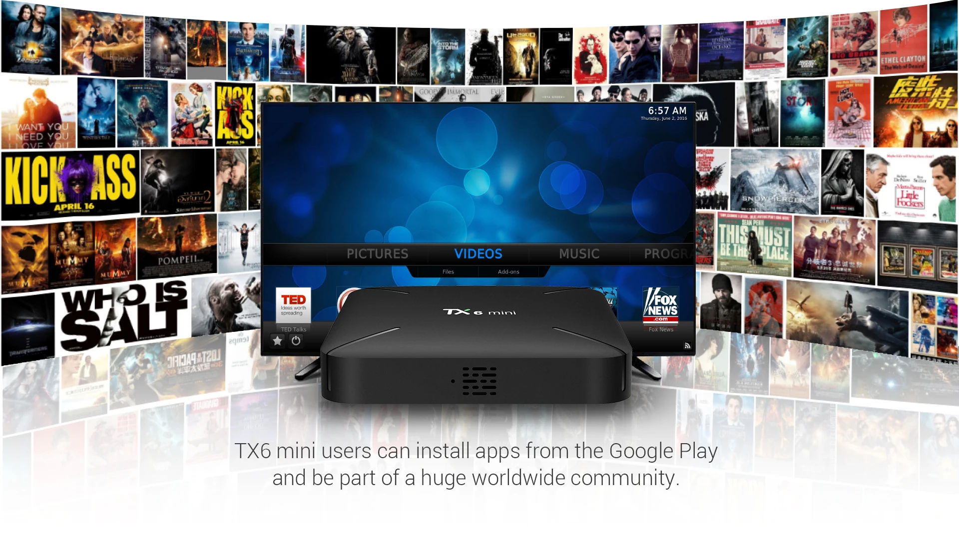 TX6 Смарт Мини ТВ приставка Android 9,0 четырехъядерный WiFi HD 2 ГБ+ 16 ГБ 4K медиаплеер