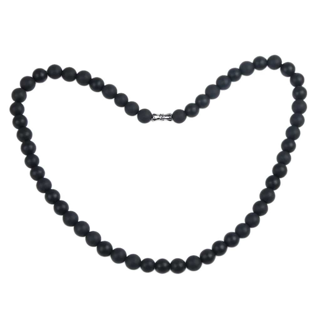 

LFPU Natural Bian Stone Black Bianshi Necklace Stone Carve Bianshi Massager Traditional Acupuncture Tool Stone Necklace