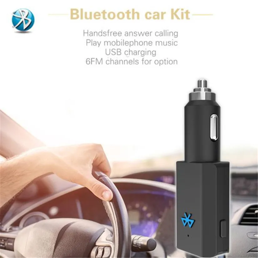 CARPRIE Bluetooth автомобильный комплект Handsfree FM автомобильное зарядное устройство USB зарядное устройство и AUX автомобильные аксессуары для iPhone Android Smart Полная частота