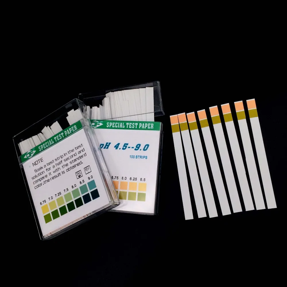 100pcs PH Test Strips Litmus Paper PH4.5-9.0 Alkaline Acid Test Paper for Water Saliva Urine Testing PH Test Meter 4