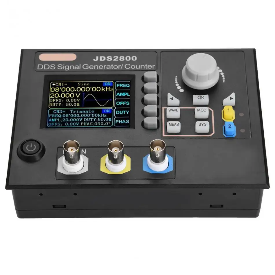 JDS2800 60 МГц двухканальный генератор AC100-240V DDS функция произвольный цифровой осциллограф с программным обеспечением