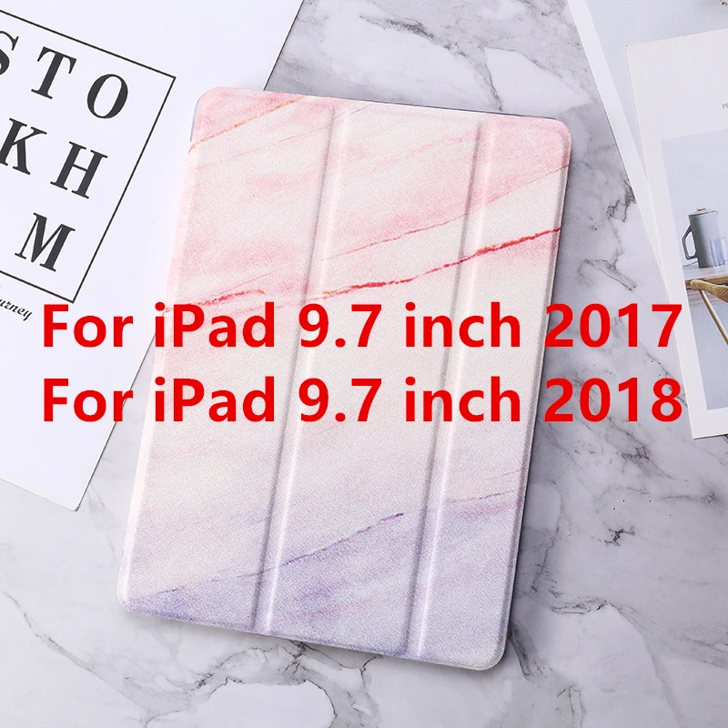 For iPad Air 1 2 Case Marble Pattern Silicon Cover for iPad 9.7 Pro 10.5 Mini 2/3/4/5 Air 10.5 Smart Funda A1893 - Цвет: Blue  9.7 2018