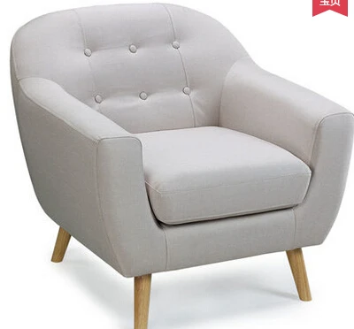 Single recreational sofa chair, cloth art sofa. European cafe dining chair