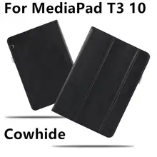 Case Cowhide For Huawei MediaPad T3 10 Protective Smart Cover Genuine Leather Tablet AGS-L09 AGS-L03 W09 T310 Protector Sleeve