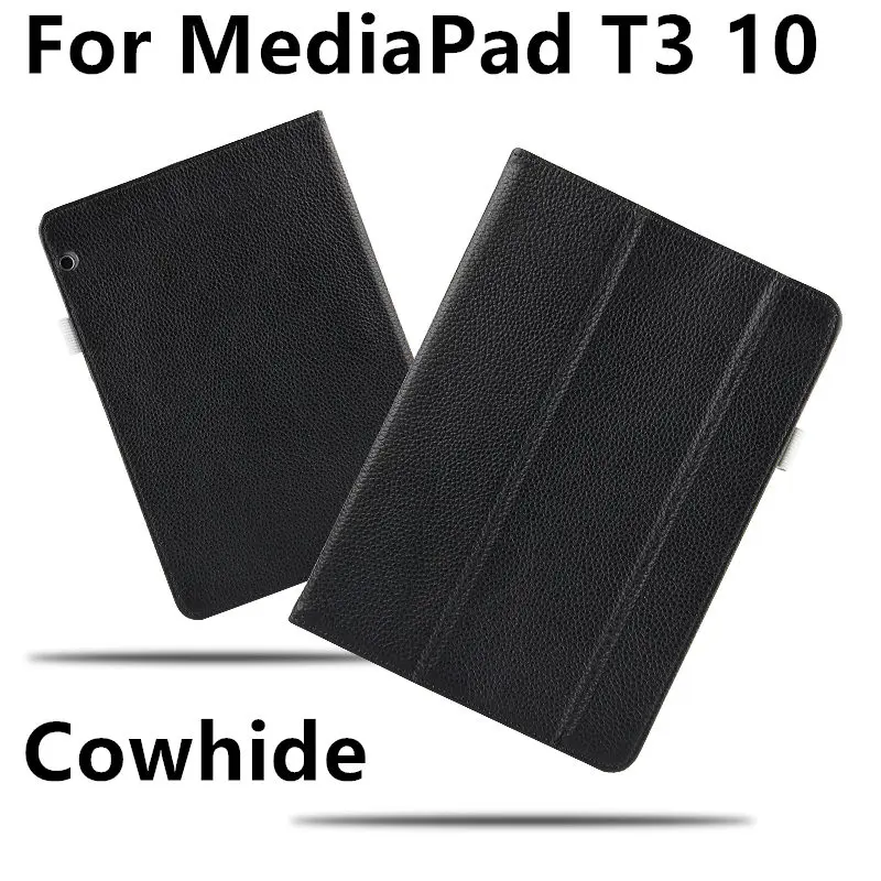 Чехол из воловьей кожи для Huawei MediaPad T3 10 защитный смарт чехол натуральной планшета