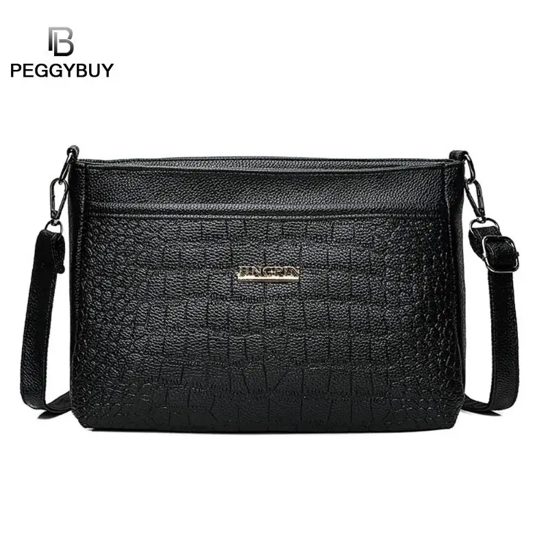 Women's Handbga Bolsas Solid Color Leather Classic Zipper Crossbody Shoulder Bags Women Alligator PU Leather Crossbody Bags Women's Handbga Bolsas Solid Color Leather Classic Zipper Crossbody Shoulder Bags Women Alligator PU Leather Crossbody Bags