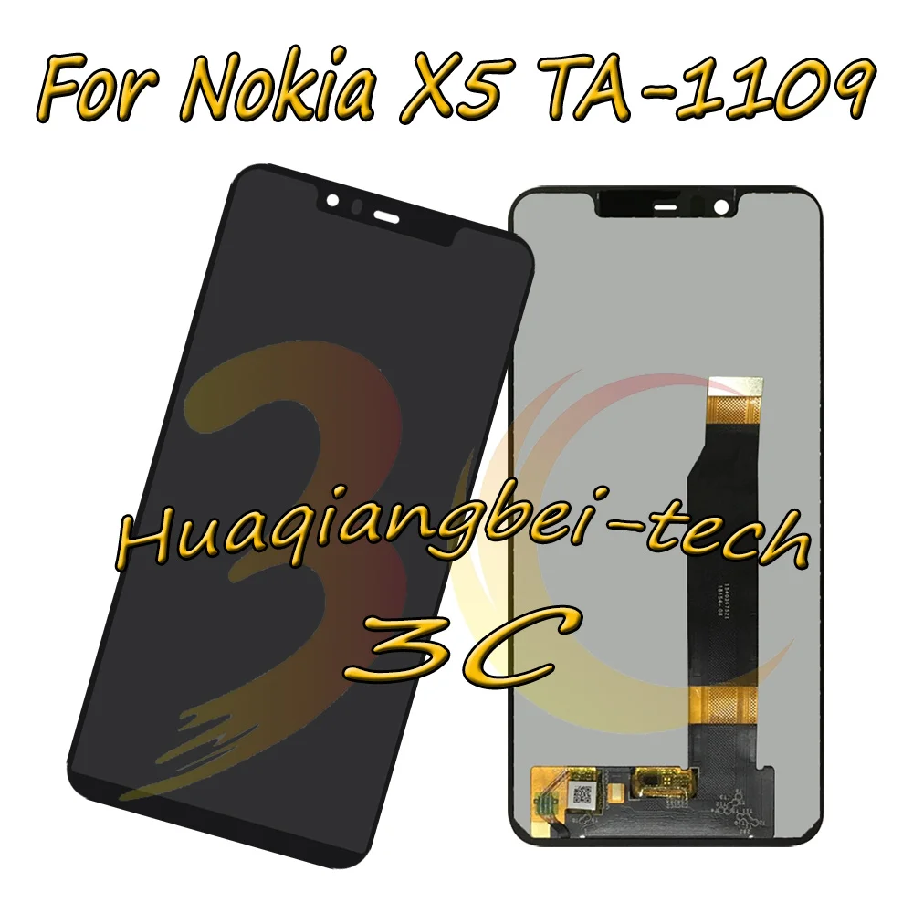 

5.86'' Black New For Nokia X5 TA-1109 Full LCD DIsplay + Touch Screen Digitizer Assembly For Nokia X5 100% Tested