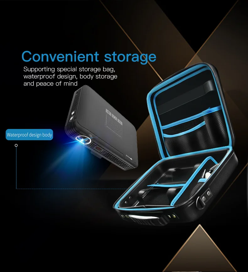 Multi-Function Storage Bag Projector Bag  Waterproof Zipper Bag High-End 1680D Nylon Material Business Storage Bags Accessories