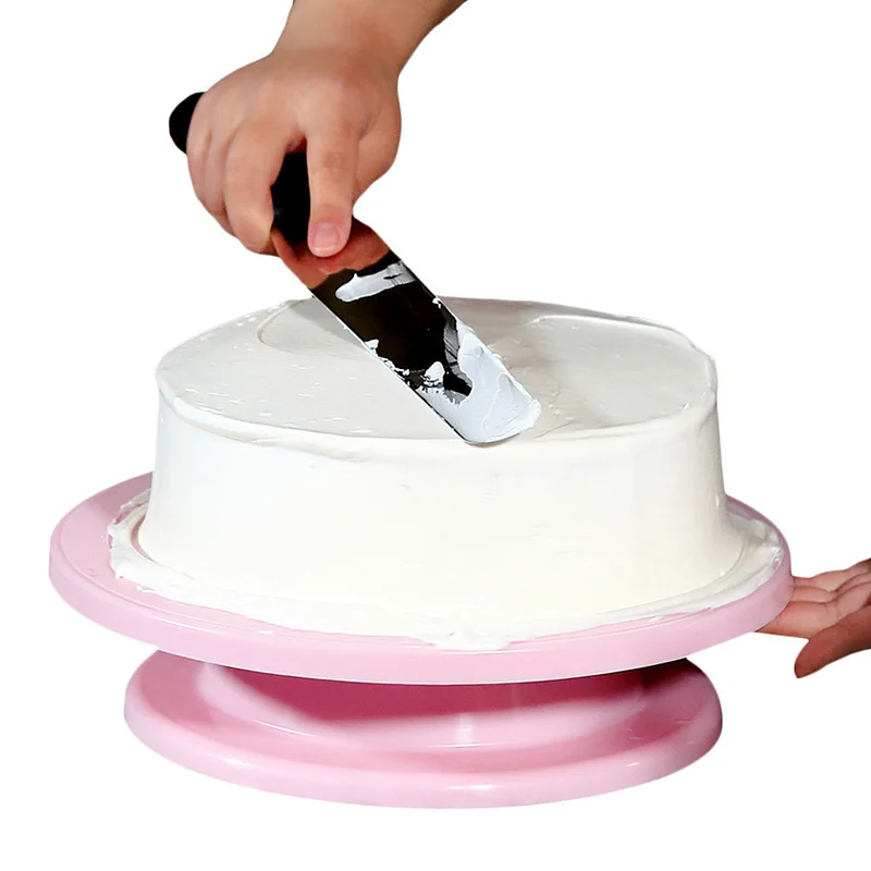 

Plastic Cake Turntable Rotating Anti-skid Round Cake Decorating Stand Cake Rotary Table Plate Kitchen DIY Pan Baking Tool