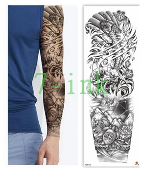 

Waterproof Tattoos Sticker Full Arm Statue of Liberty flower Beads tattoo for men women