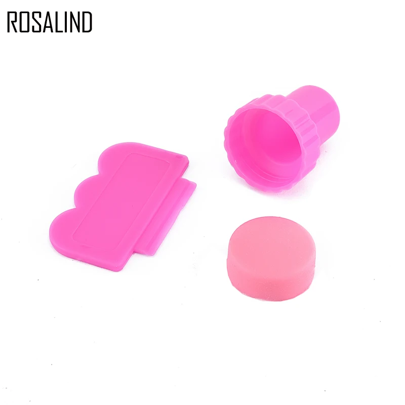 

ROSALIND 1set Nail Stamping Tool Nail Art Stamper Scraper Set with Cap Transparent Silicone Nail Stamp Tools