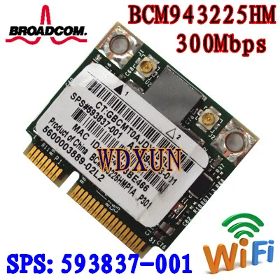 Оригинальная Беспроводная мини карта Broadcom Bcm943225hm 593837 001 Pci e 300 м Wi Fi 802 11 abgn