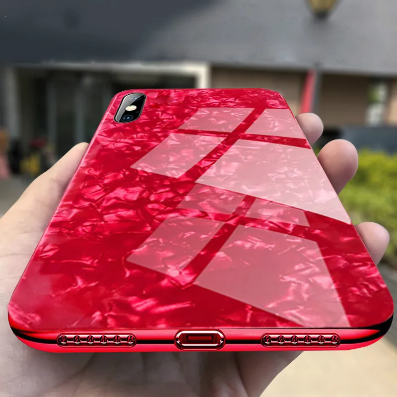 10 шт Блестящий чехол из закаленного стекла для IPhone X XR XS MAX силиконовая Рамка Жесткий чехол для телефона чехол для iPhone X S XR funda