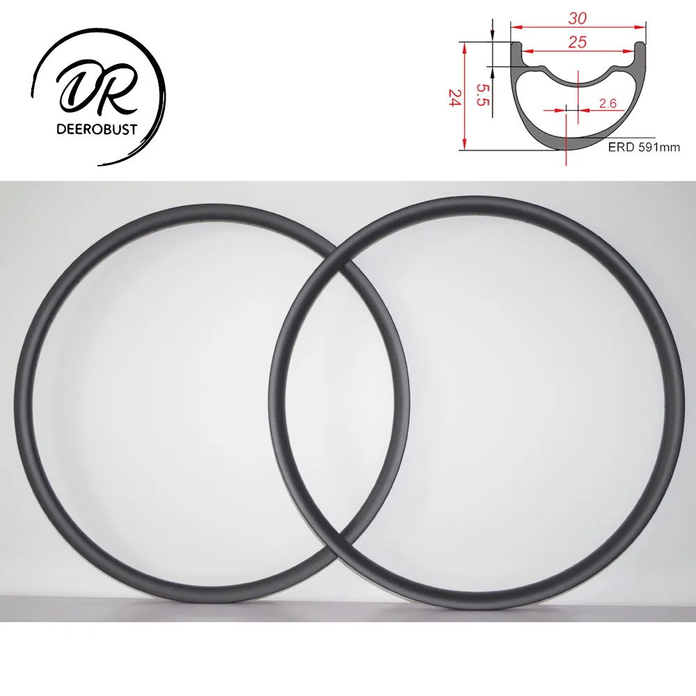

320g 29er Asymmetric MTB Carbon Rims 24mm x 30mm XC Racing Bicycle Wheel 29 inch Mountain Bike Tubeless Clincher UD 3K Twill