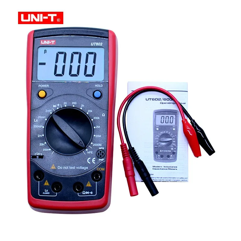 

UNI-T UT602 Digital Modern Professional Inductance Capacitance Meters LR Meter Ohmmeter w/hFE Test & Data Hold Continuity Buzzer