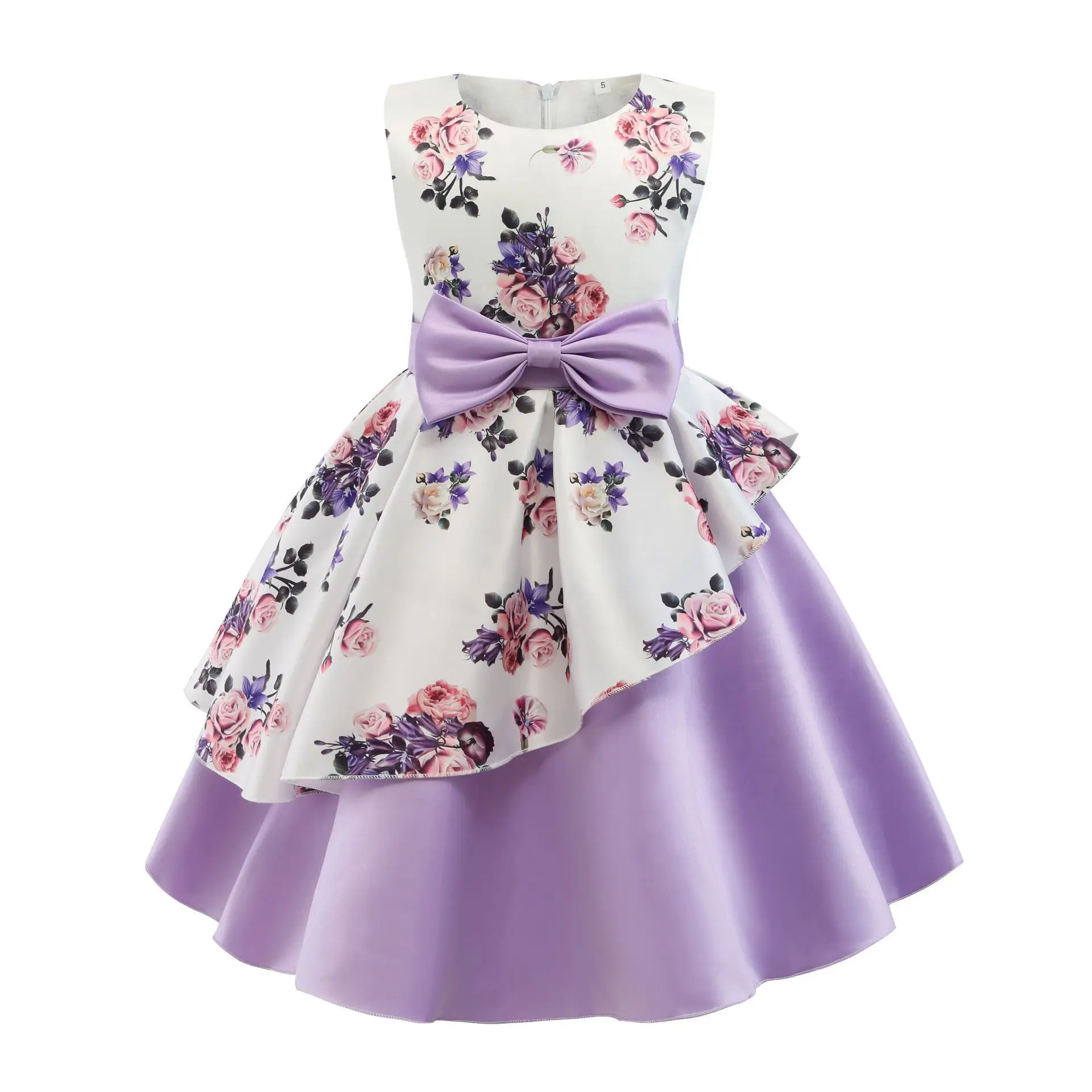 Pretty Girls Flower Evening Dress for Girls Wedding Party Dresses Kids Princess Christmas Dress Children Girls Stain Clothing